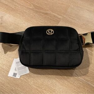 Lululemon Black Quilted Velour Belt Bag